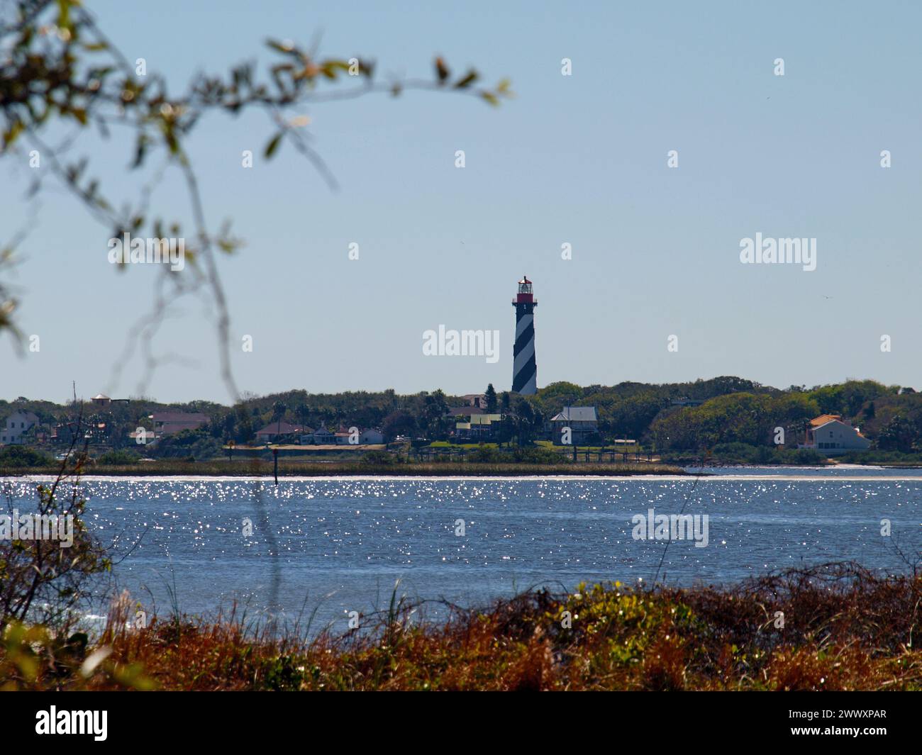 St. Augustine Lighthouse and Maritime Museum in Anastasia Island, Florida. Stock Photo