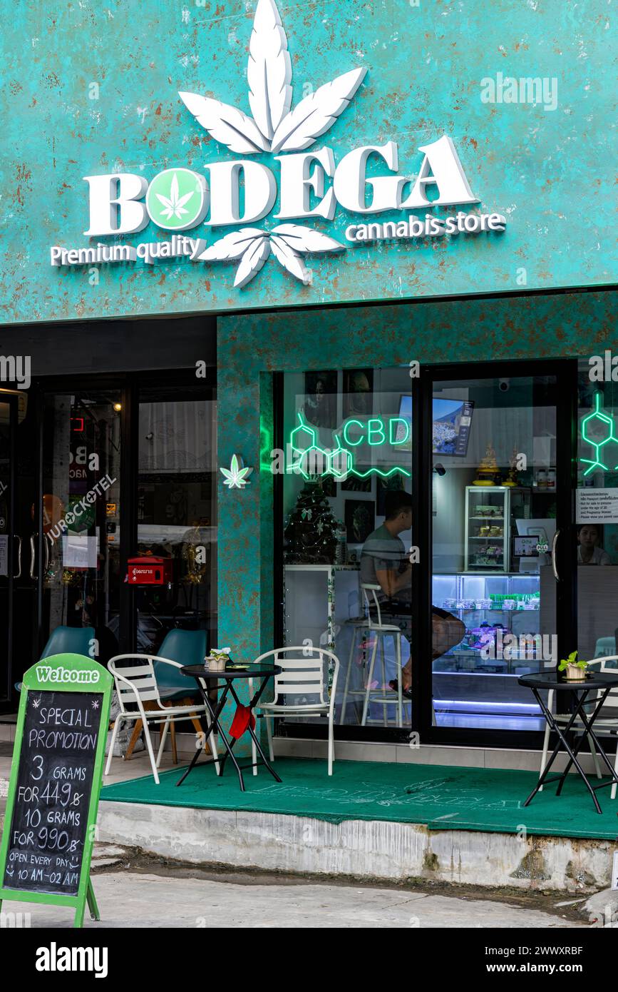 Cannabis weed shop frontage, Pattaya, Thailand Stock Photo