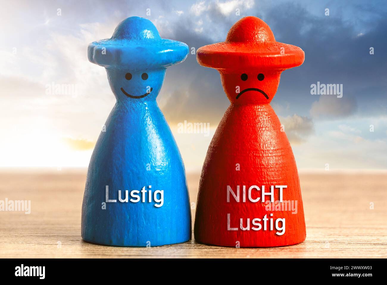 26 March 2024 Emotions and humor concept. A figure smiles with the
