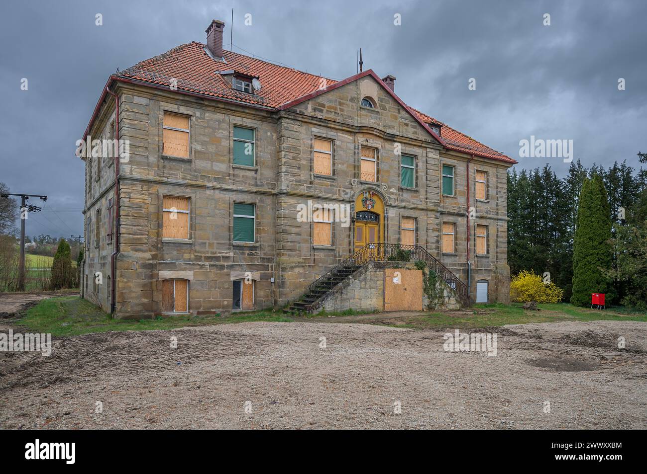Bueg Castle at the start of renovation, Forth, Middle Franconia, Bavaria, Germany Stock Photo