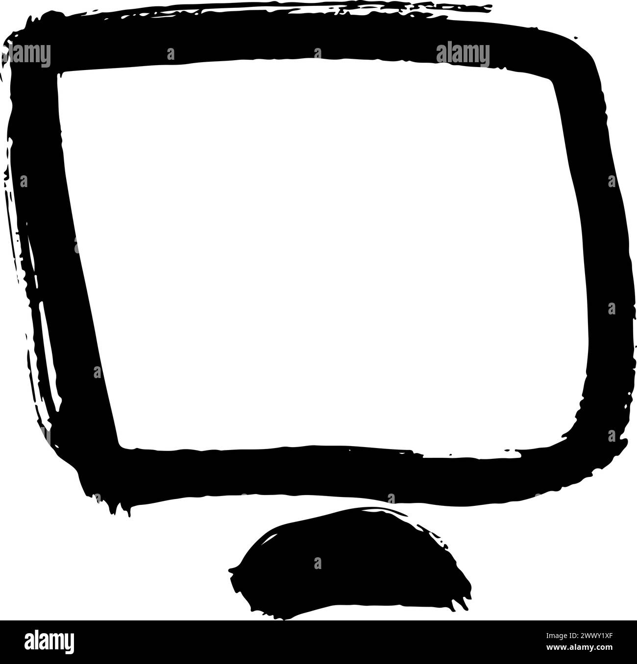 Dry Brush Grunge Monitor Icon Stock Vector Image & Art - Alamy