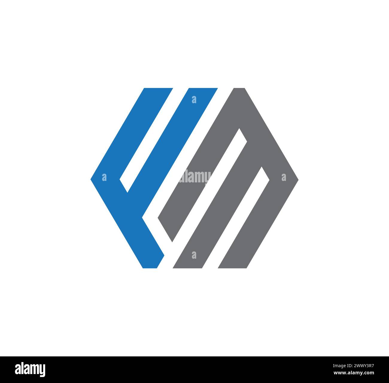 fm letter logo Stock Vector