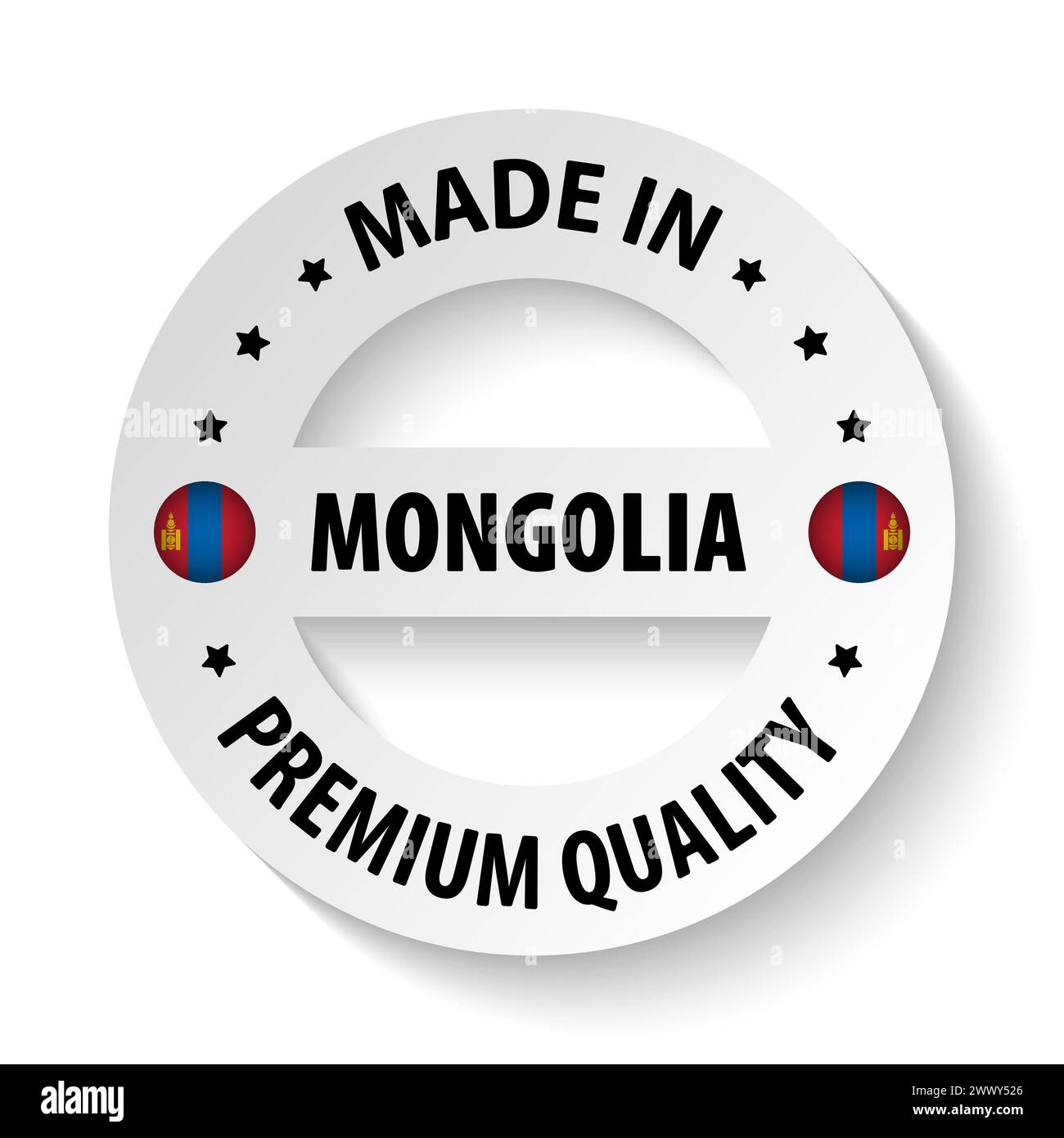 Made in Mongolia graphic and label. Element of impact for the use 