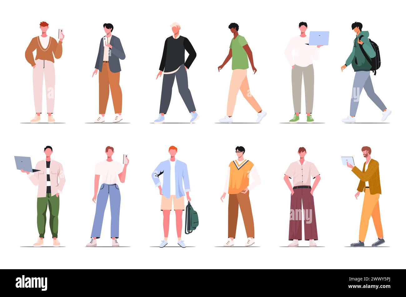 Cartoon men in casual clothes hi res stock photography and images Alamy