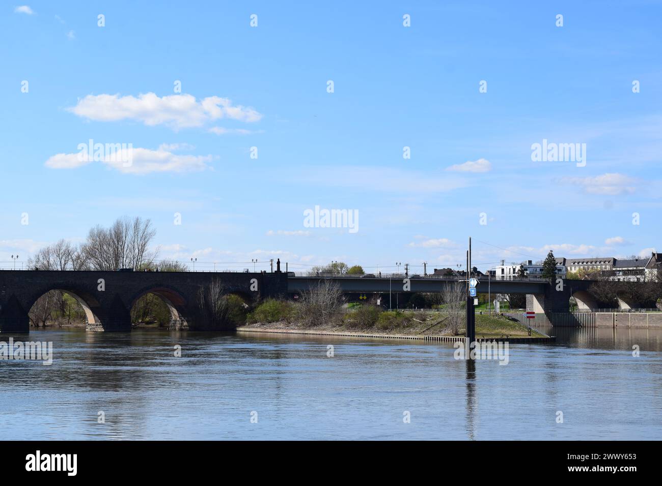 Balduinbrücke, bridge across the Mosel in Koblenz Stock Photo - Alamy