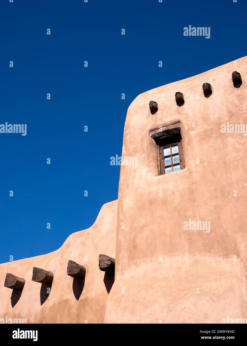 NM00670-00.....NEW MEXICO - Graphic detail of the New Mexico Museum of Art, Santa Fe. Stock Photo