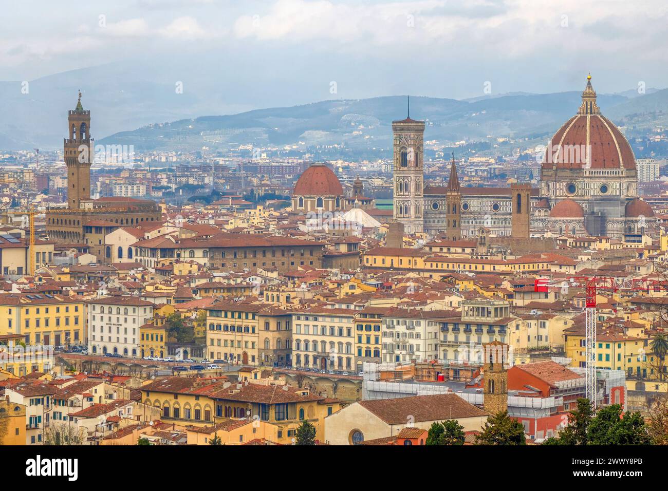 The florence dome brunelleschi view from san miniato church Stock Photo ...