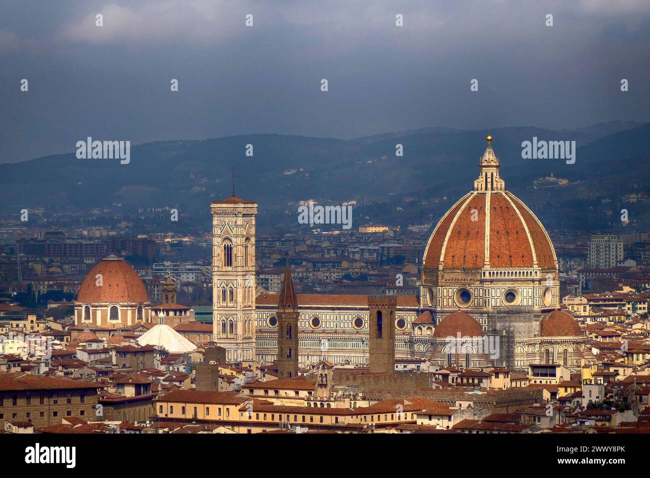The florence dome brunelleschi view from san miniato church Stock Photo ...
