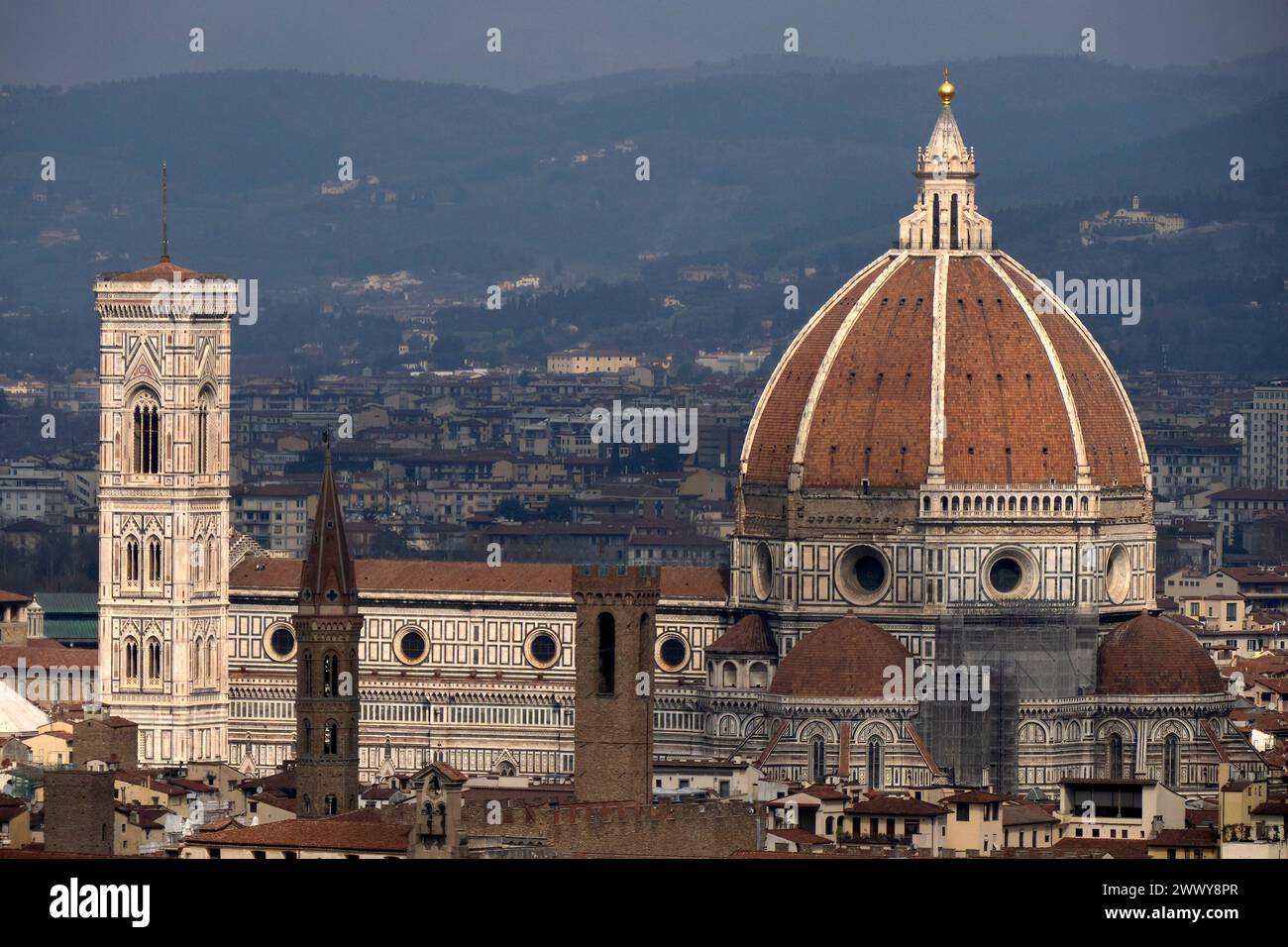 The florence dome brunelleschi view from san miniato church Stock Photo ...