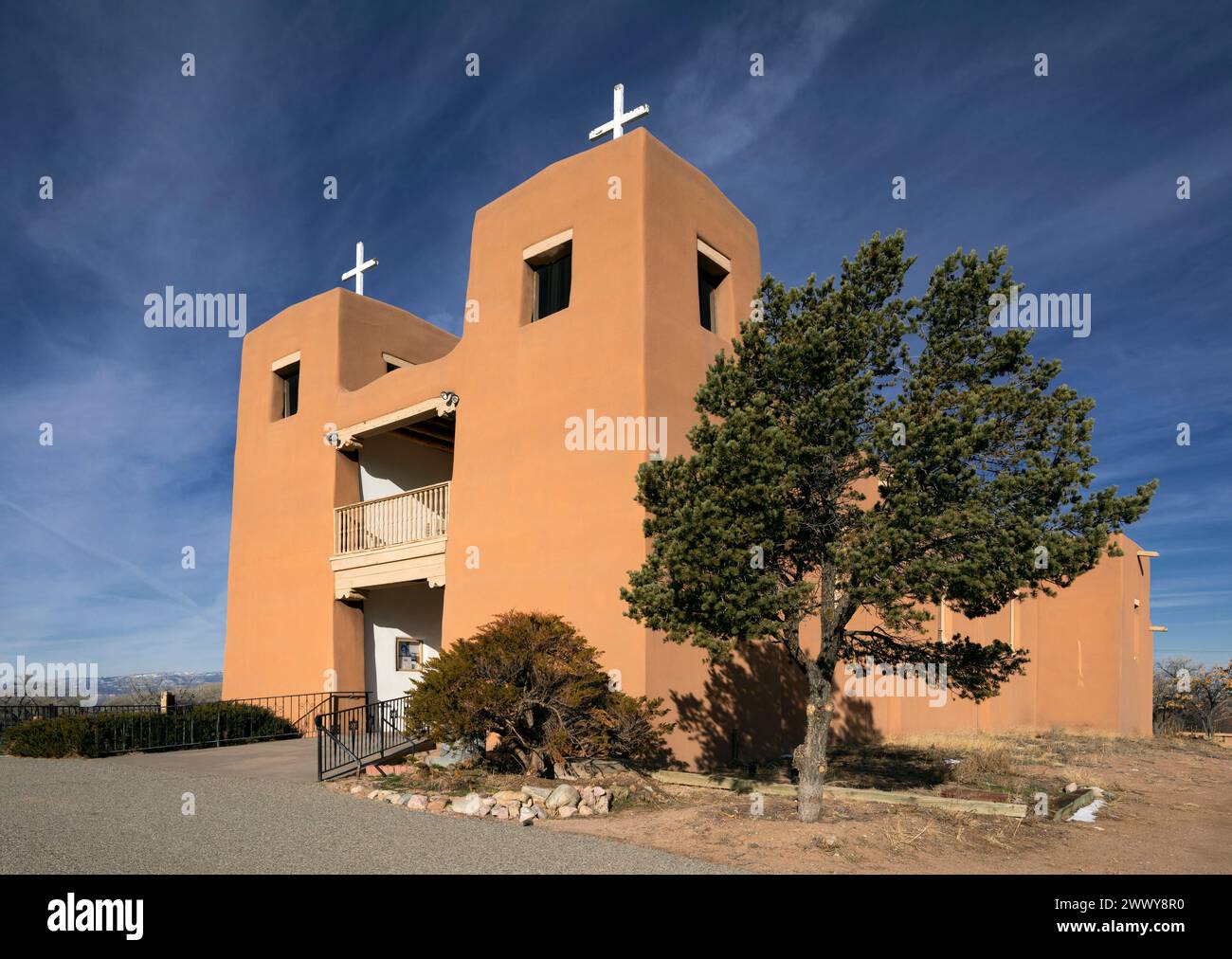 NM00674-00....NEW MEXICO - Sacred Heart Catholic Church in Nambe. Stock Photo