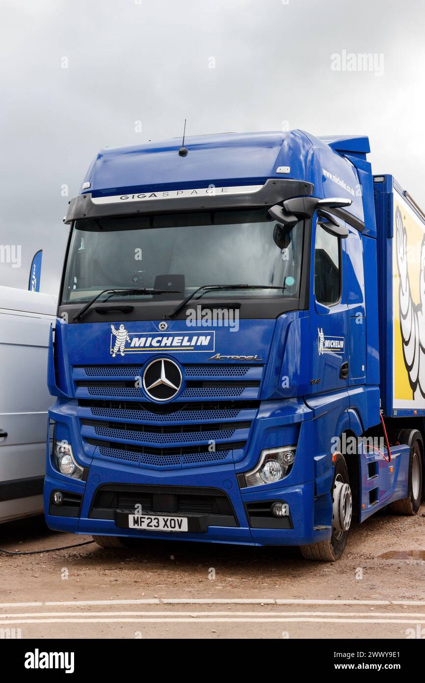 Mercedes Benz Actros L. North West Stages Rally 2024. Stock Photo