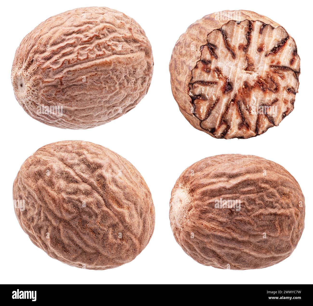 Nutmeg seeds on white background. File contains clipping paths Stock ...