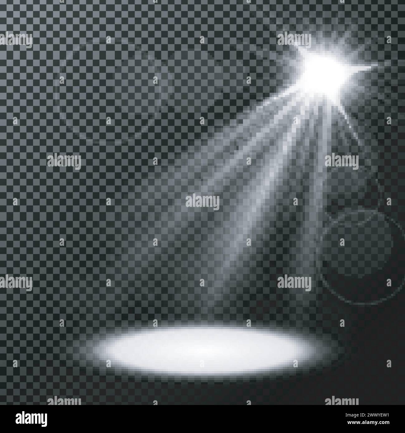 Spotlight shining on transparent background, Vector Illustration Stock ...