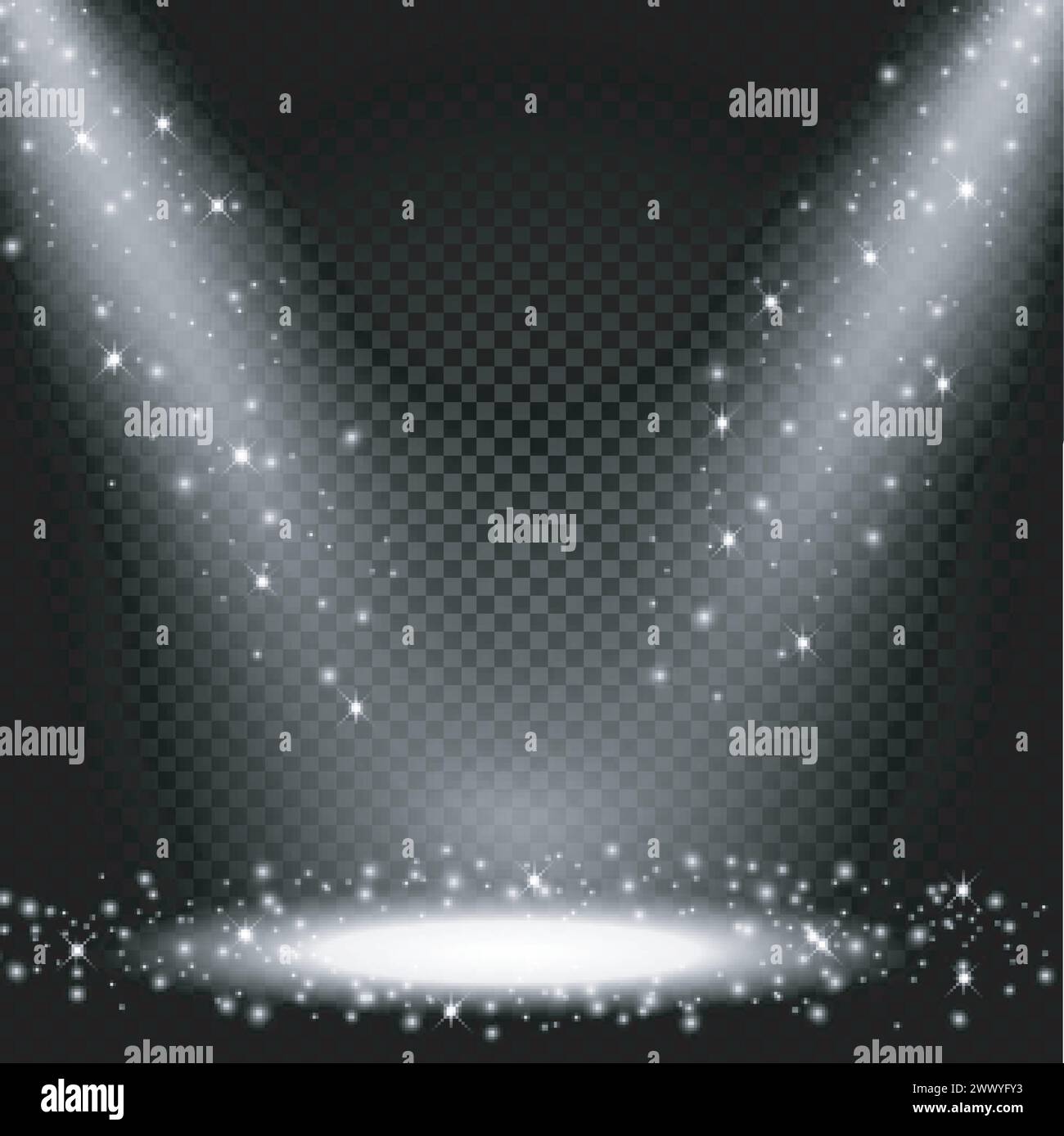 Spotlight Shining on Dark Background, Vector Illustration Stock Vector ...