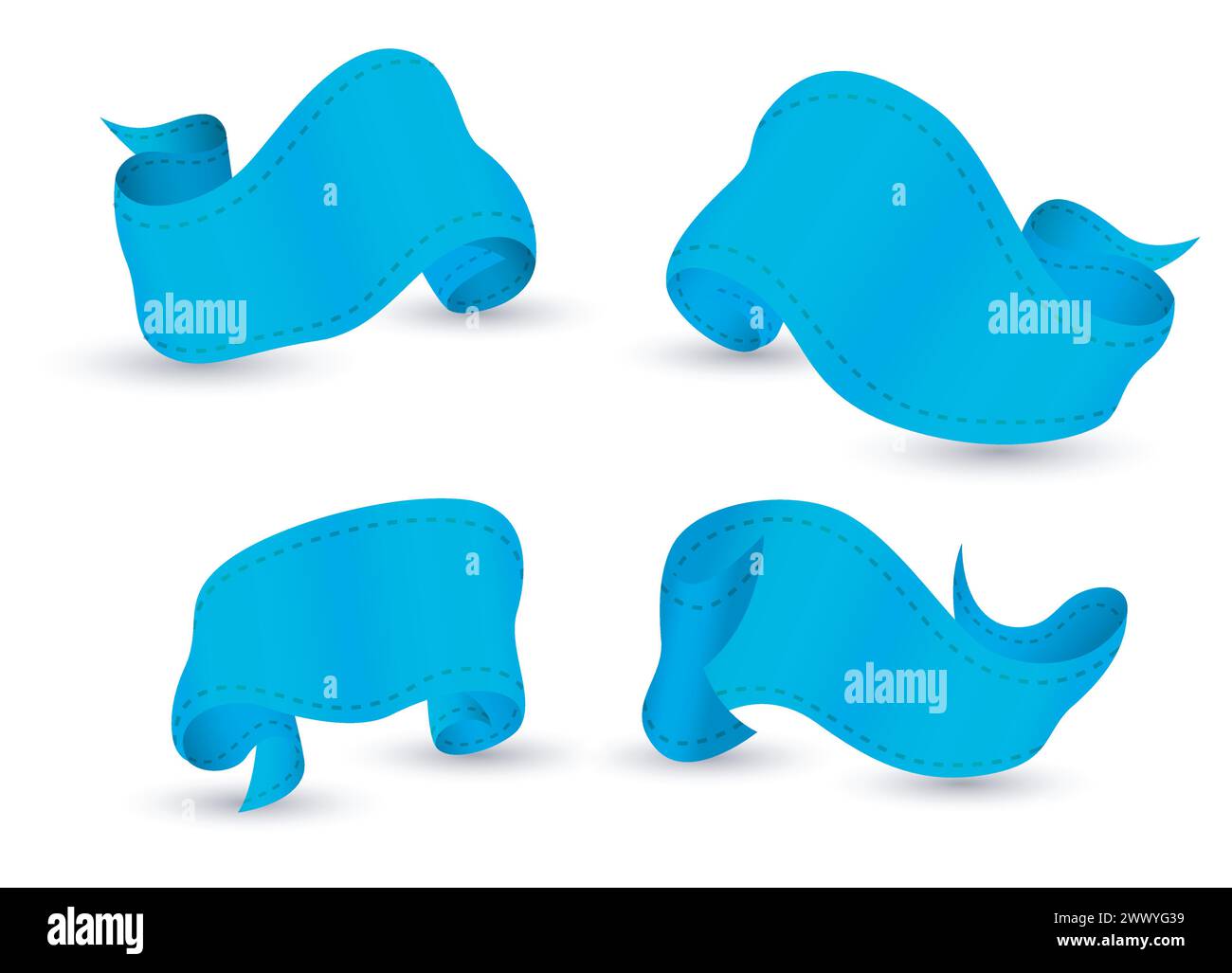 Blue ribbons set, Vector Illustration Stock Vector Image & Art - Alamy