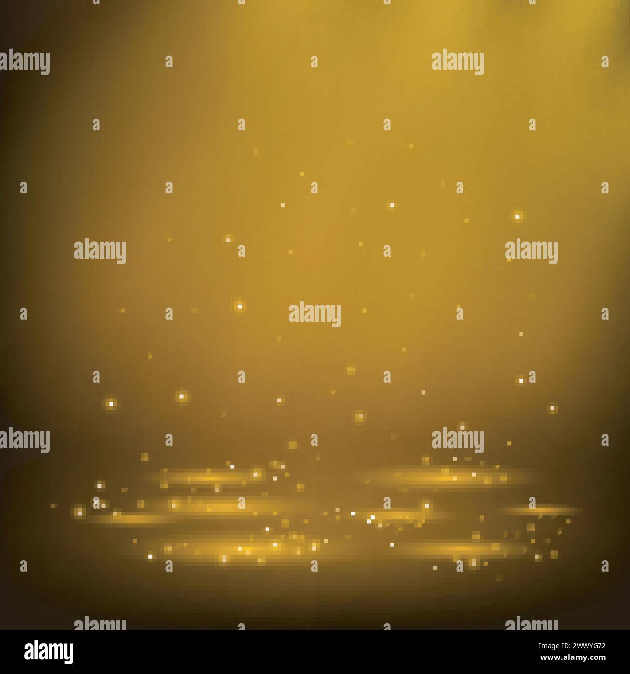 Gold Spotlights Shining With Sparkles, Vector Illustration Stock Vector