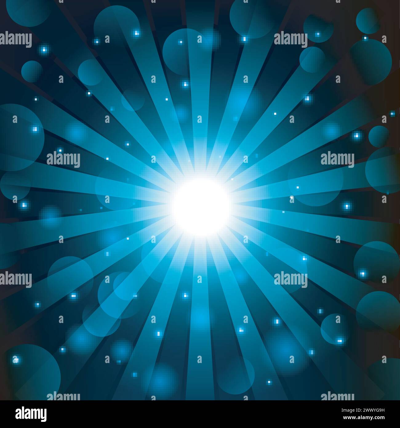 Blue Shine With Lens Flare Background, Vector Illustration Stock Vector