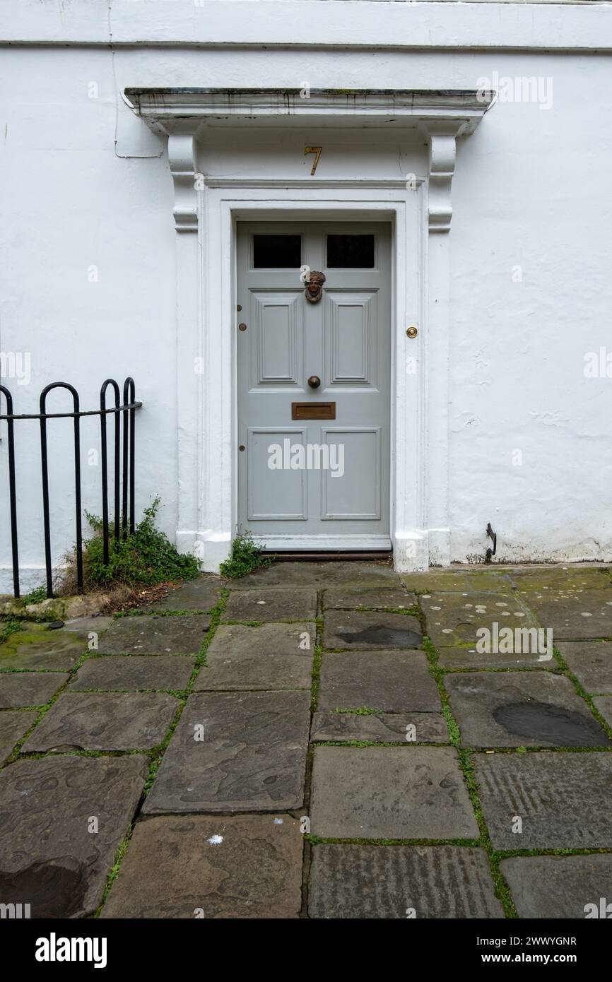 White wooden panel front door, Bath, UK Stock Photo - Alamy