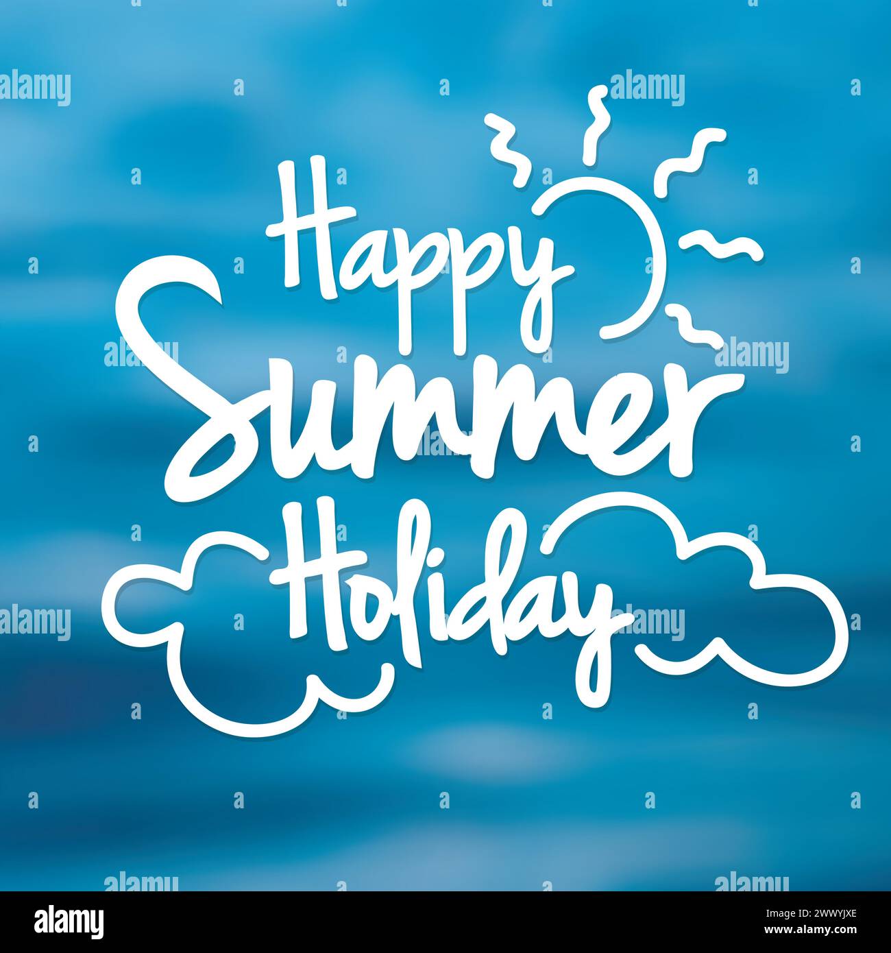 Happy Summer Holiday Text, Vector Illustration Stock Vector Image & Art ...