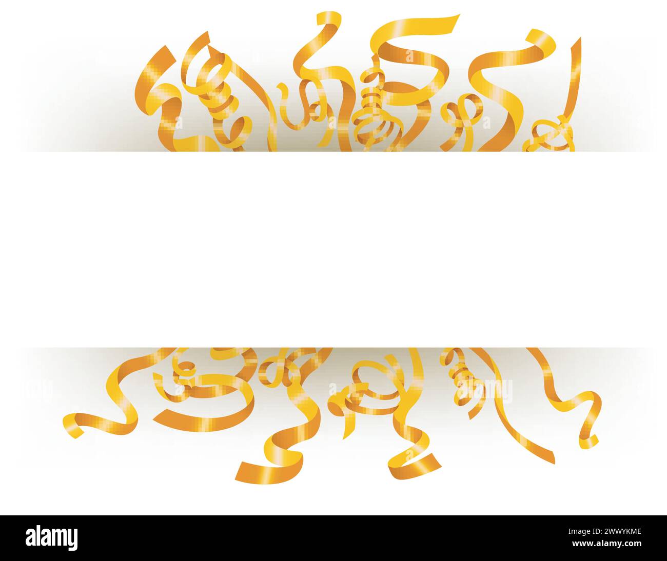 Golden Ribbons Floating With Text Space, Vector Illustration Stock ...