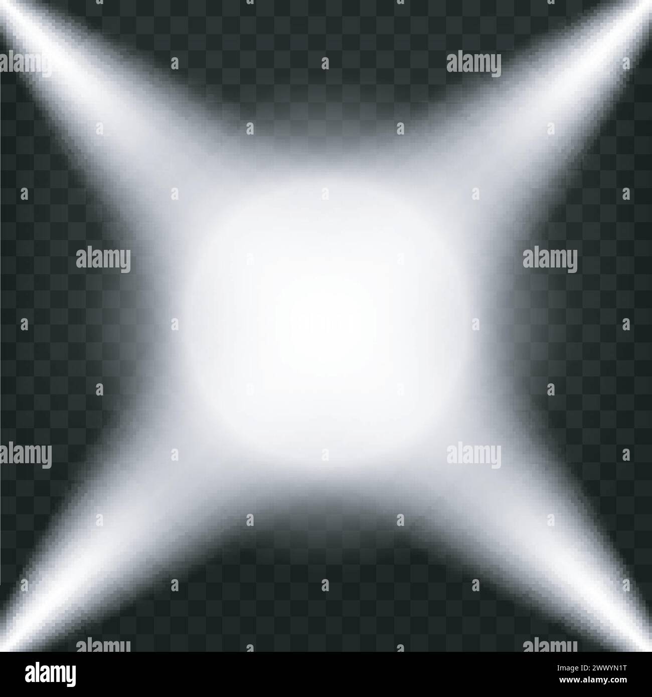 Spotlights Shining On Transparent Background, Vector Illustration Stock ...