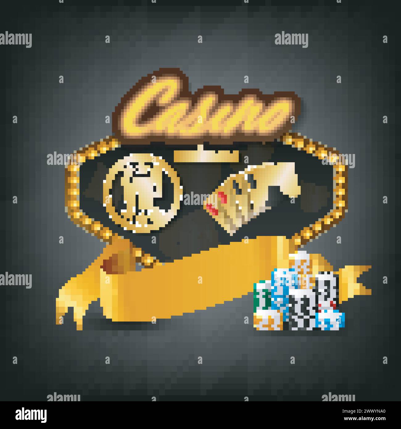 Casino Welcome Icon, Vector Illustration Stock Vector