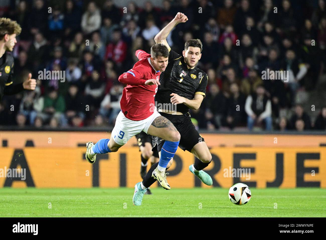 LR Adam Hlozek (CZE) and Styopa Mkrtchyan (ARM) in action during the