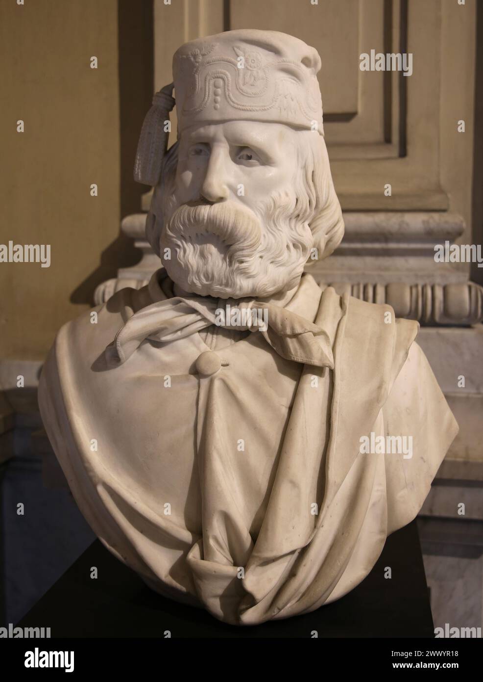Giuseppe Garibaldi (1807-1882). Bust by M. Battaglia. Marble, 1886. Stock Photo