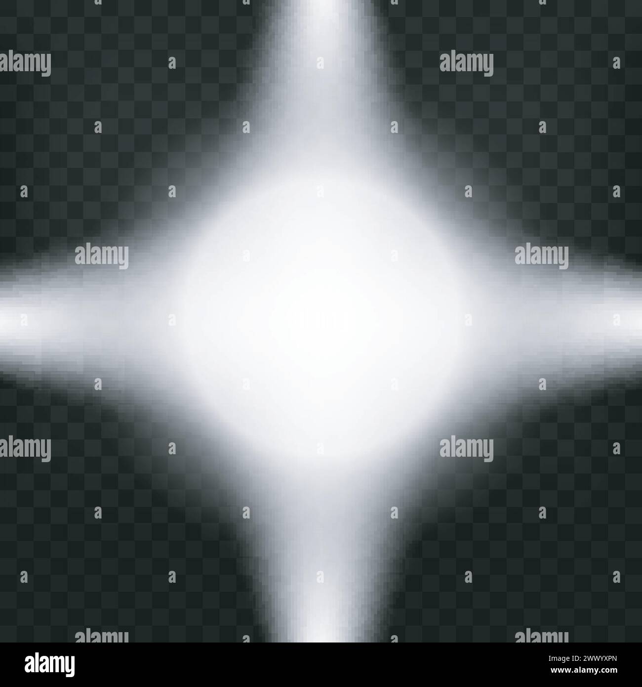 Spotlights Shining On Transparent Background, Vector Illustration Stock ...
