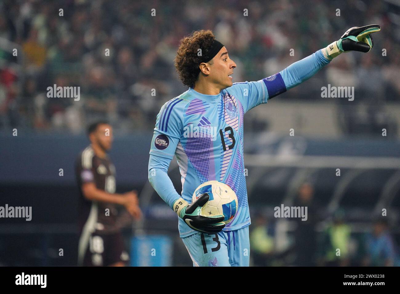Arlington, Texas, USA. 24th Mar, 2024. March 24, 2024, Arlington, Texas: Mexico goalkeeper Guillermo Ochoa during the Concacaf Nations League Final played at AT&T Stadium. on March 24, 2024, Arlington, Texas. United States won Mexico the Finals 2-0. (Credit Image: © Javier Vicencio/eyepix via ZUMA Press Wire) EDITORIAL USAGE ONLY! Not for Commercial USAGE! Stock Photo