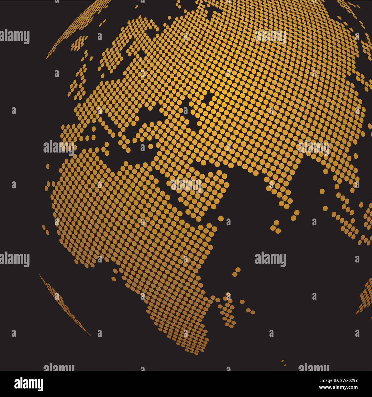 Dotted Golden Globe Background, Vector Illustration Stock Vector