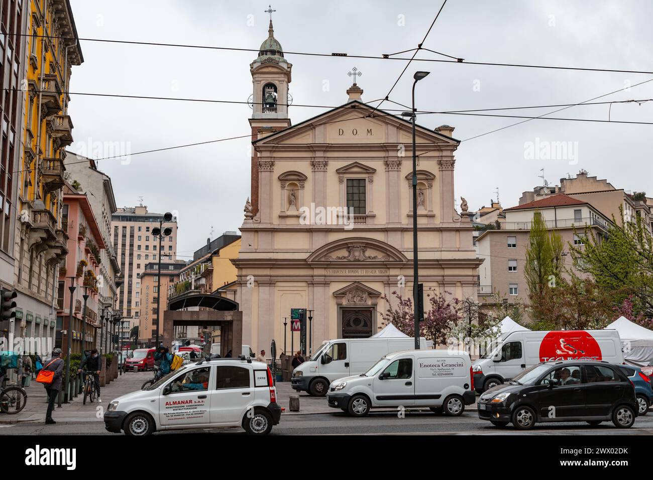 Milan, Italy - 30 March 2022: The church of Santa Francesca Romana in Milan, located in the square of the same name, near Corso Buenos Aires, Porta Ve Stock Photo