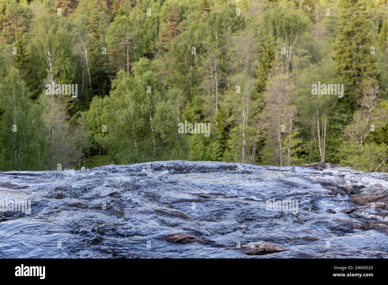 Water fall moose fall on the border between Sweden and Norway. Stock Photo