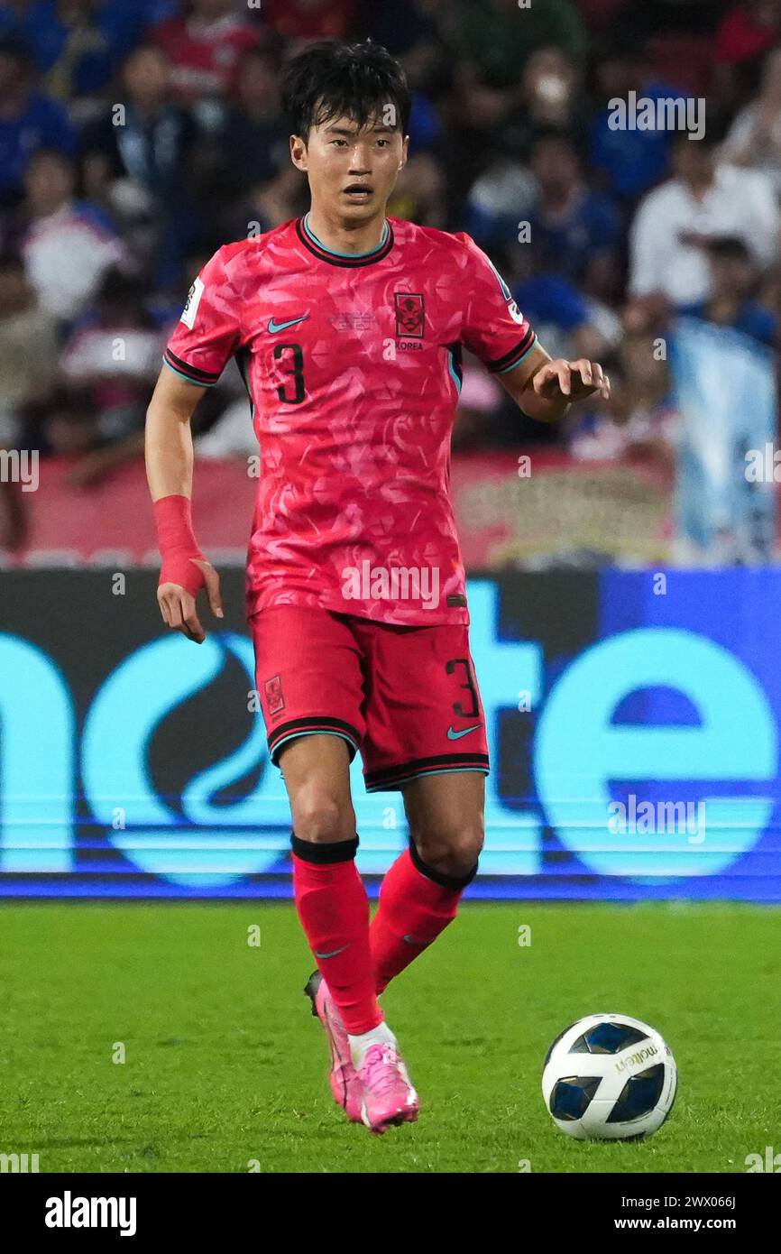 Bangkok, Thailand. 26th Mar, 2024. Kim Jin-su #3 of South Korea seen in action during the FIFA World Cup 2026 Qualifiers Group C match between Thailand and South Korea at Rajamangala National stadium in Bangkok. Final score; Thailand 0 : 3 South Korea. Credit: SOPA Images Limited/Alamy Live News Stock Photo