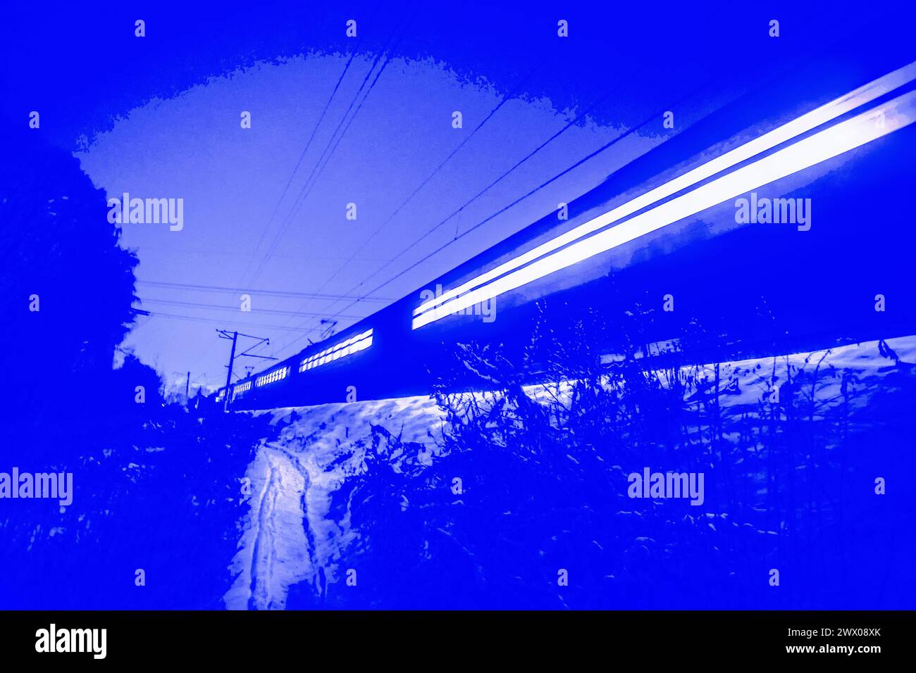 TransSiberian Express "Golden Eagle" at night (one of the lxury trains