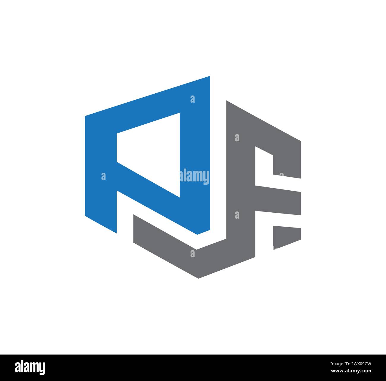 PF letter logo design vector template Stock Vector