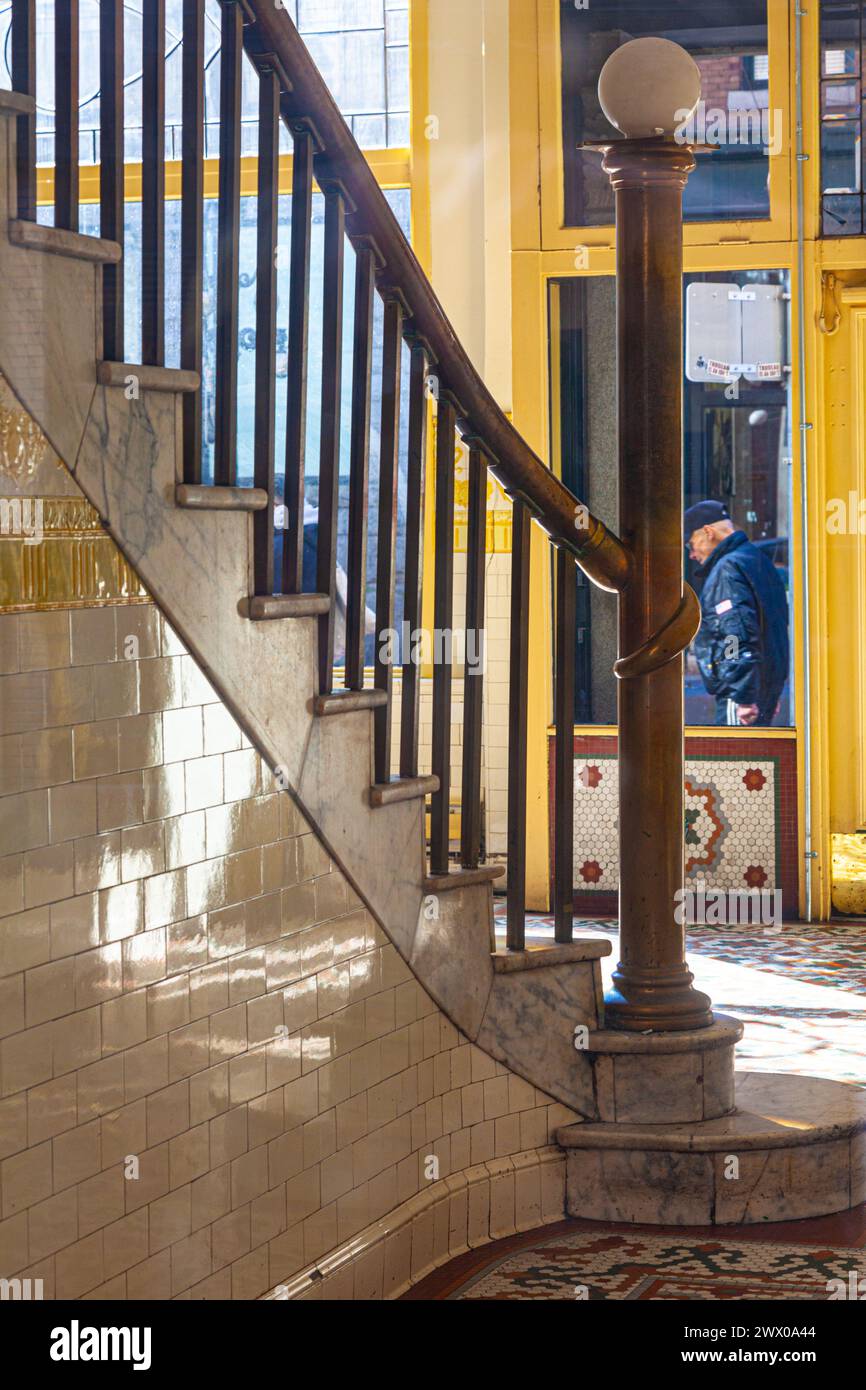 Entry lobby of an old hotel on Water Street in Gastown Vancouver Canada