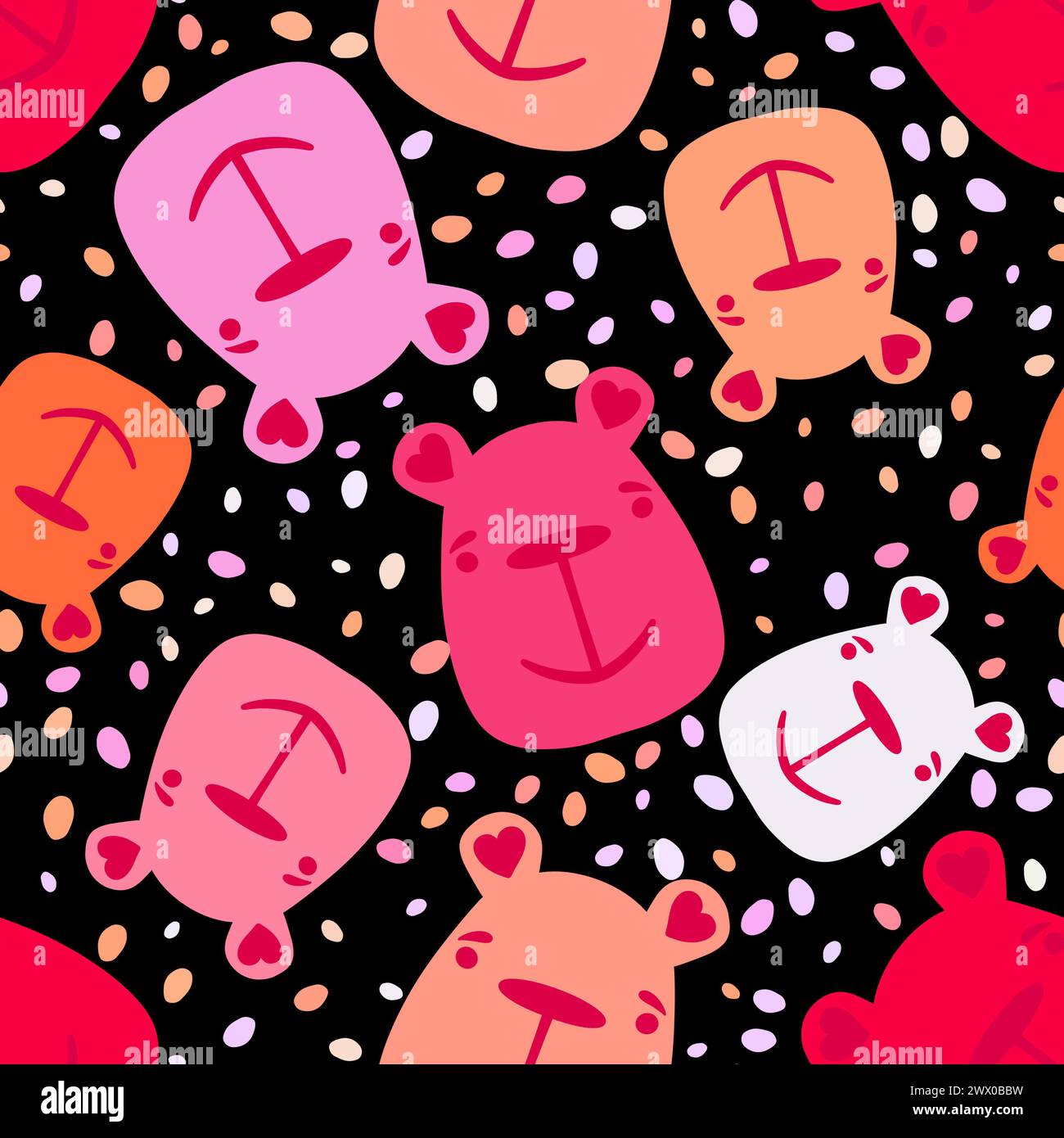 Cartoon animals seamless bears pattern for wrapping paper and fabrics ...