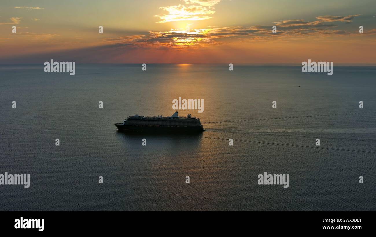 Cruise ship during sunset Stock Photo - Alamy