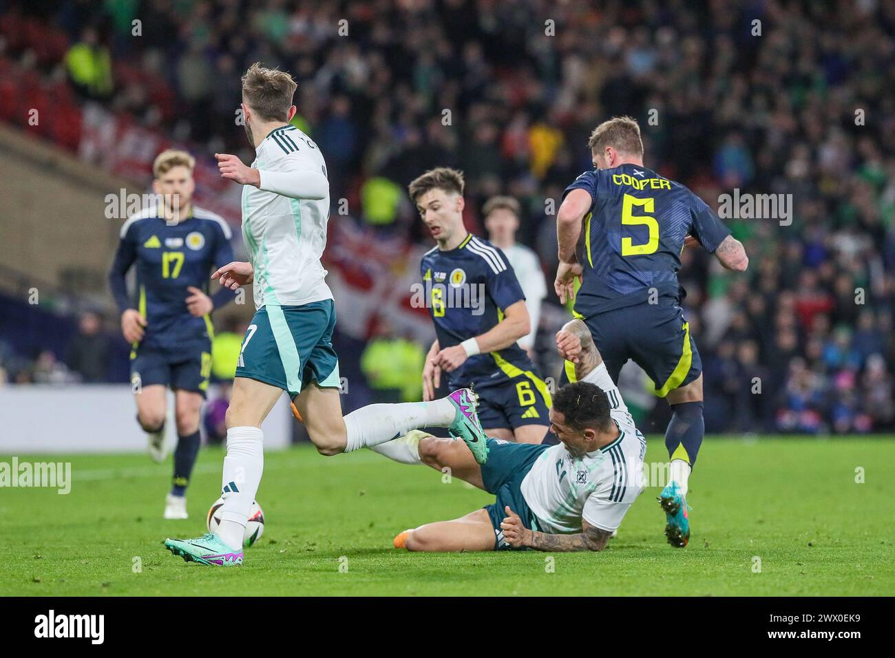 Glasgow, UK. 26th Mar, 2024. In their preparation for the UEFA EURO 2024, Scotland play Northern Ireland at Hampden Park, Glasgow, Scotland's national stadium. Credit: Findlay/Alamy Live News Stock Photo