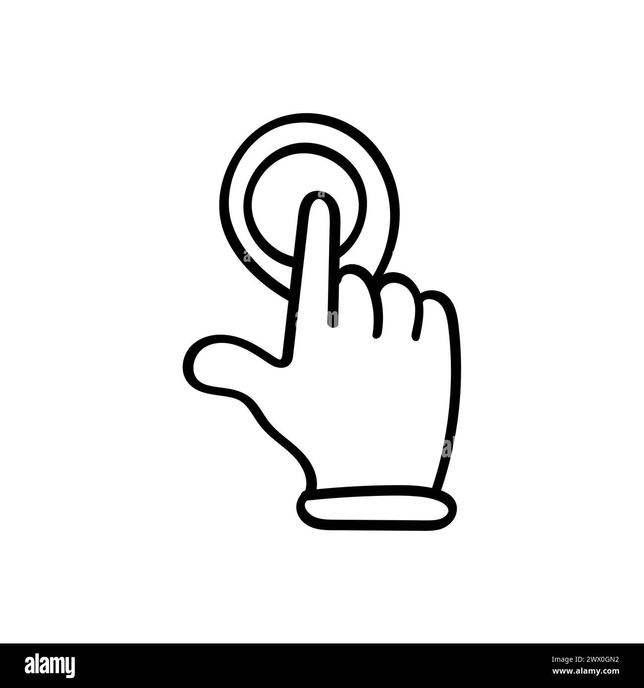 Hand Drawn flat icon for double tap Stock Vector Image & Art - Alamy