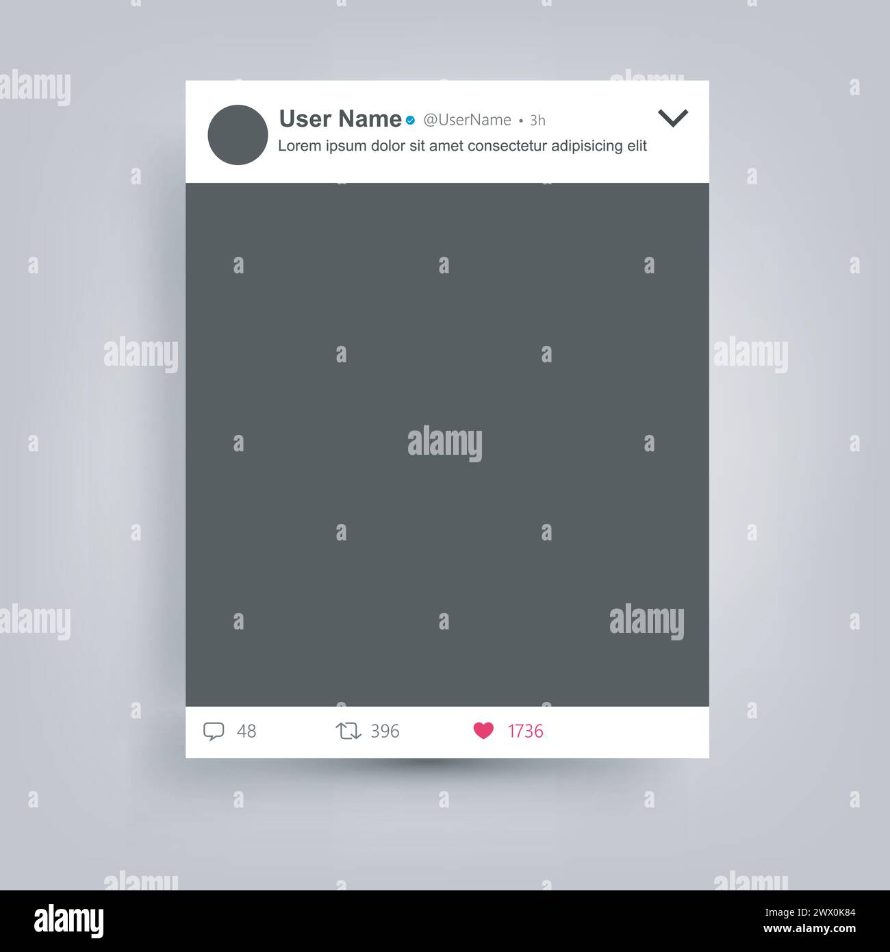 Social Network Posting Frame Isolated with Place For Text, Easy to Edit, Vector Illustration Stock Vector