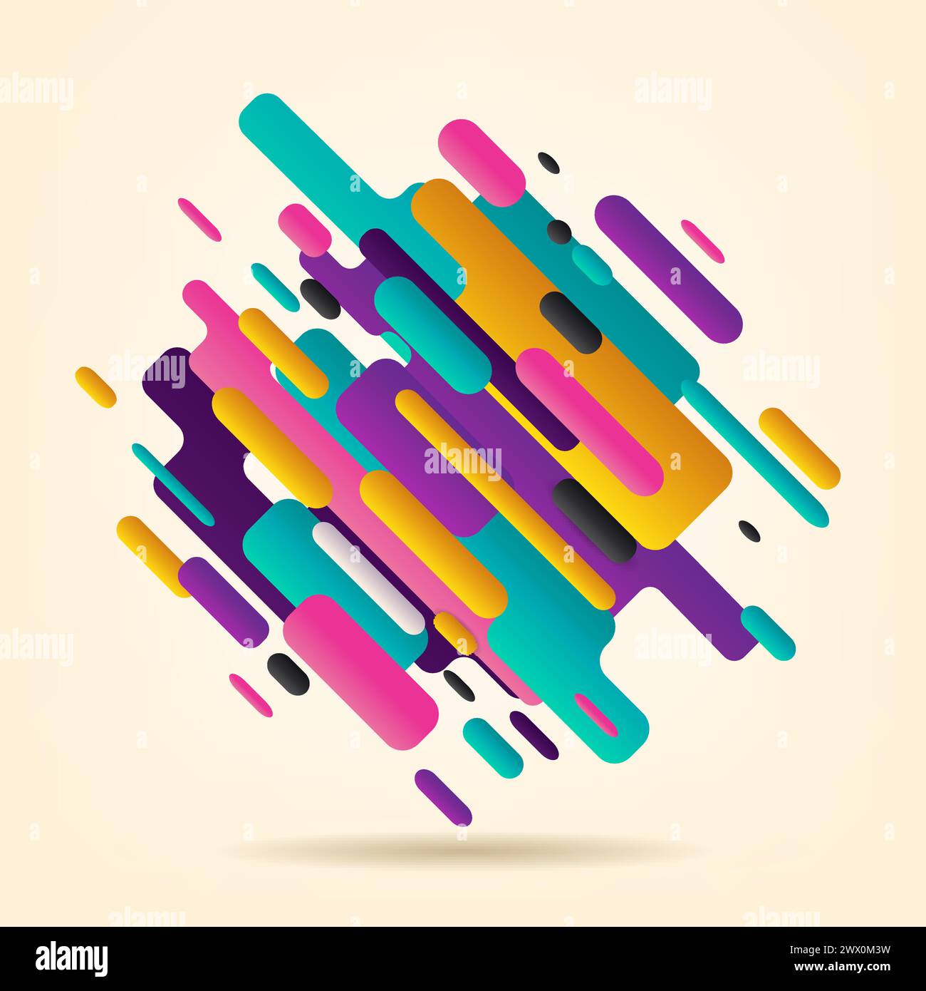 Abstract Rounded Shape Modern Style, Vector Illustration Stock Vector