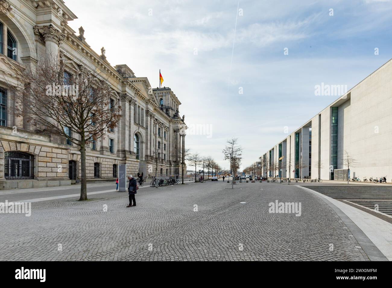 Berlin, Germany - March 19, 2024: scenic panorama of Spreebogen park in ...