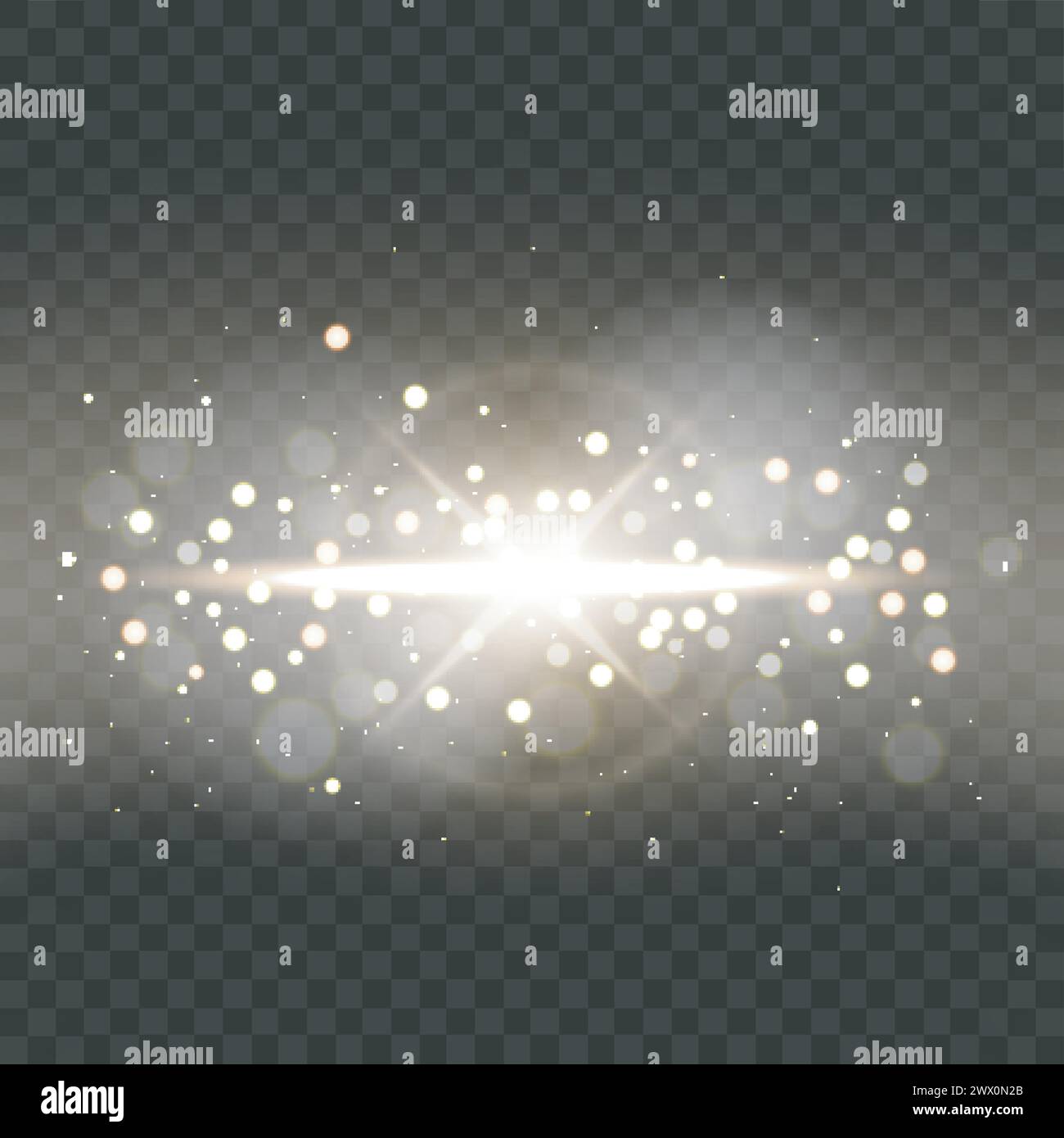 Golden Light Flare with Transparent Background, Vector Illustration ...