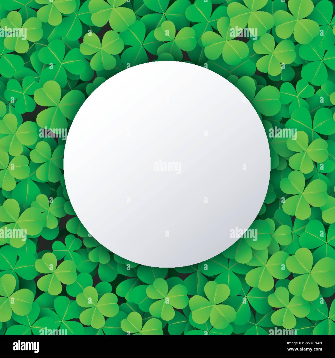 Round Text Space on Clover Leaves Background. Suitable For Saint ...