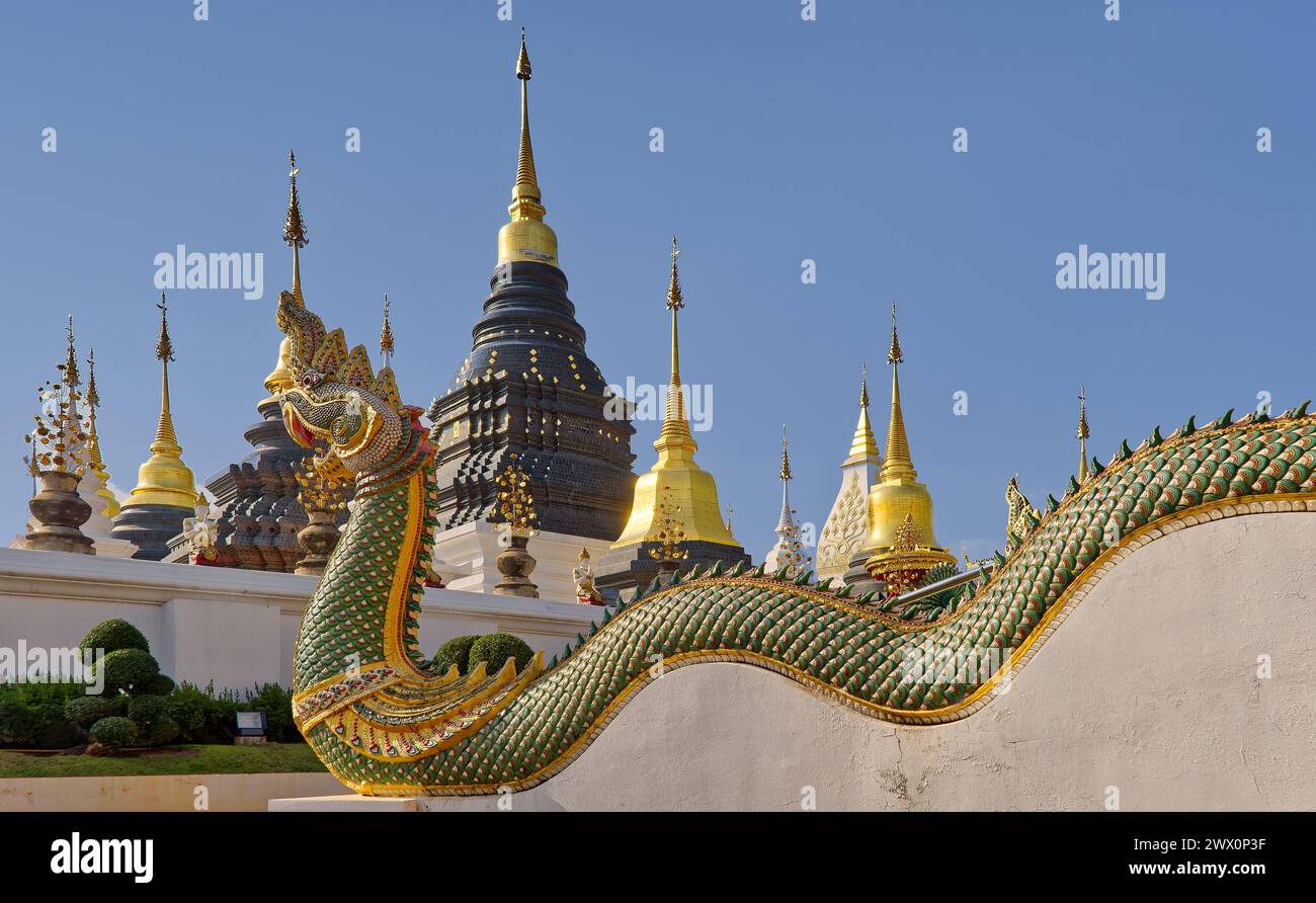 Wat Ban Den, Inthakin, Mae Taeng, Chiang Mai, Thailand Stock Photo