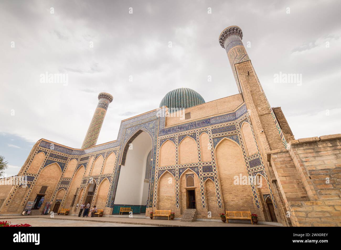 JUNE 28, 2023, SAMARKAND, UZBEKISTAN: Parade portal of Gur-e-Amir