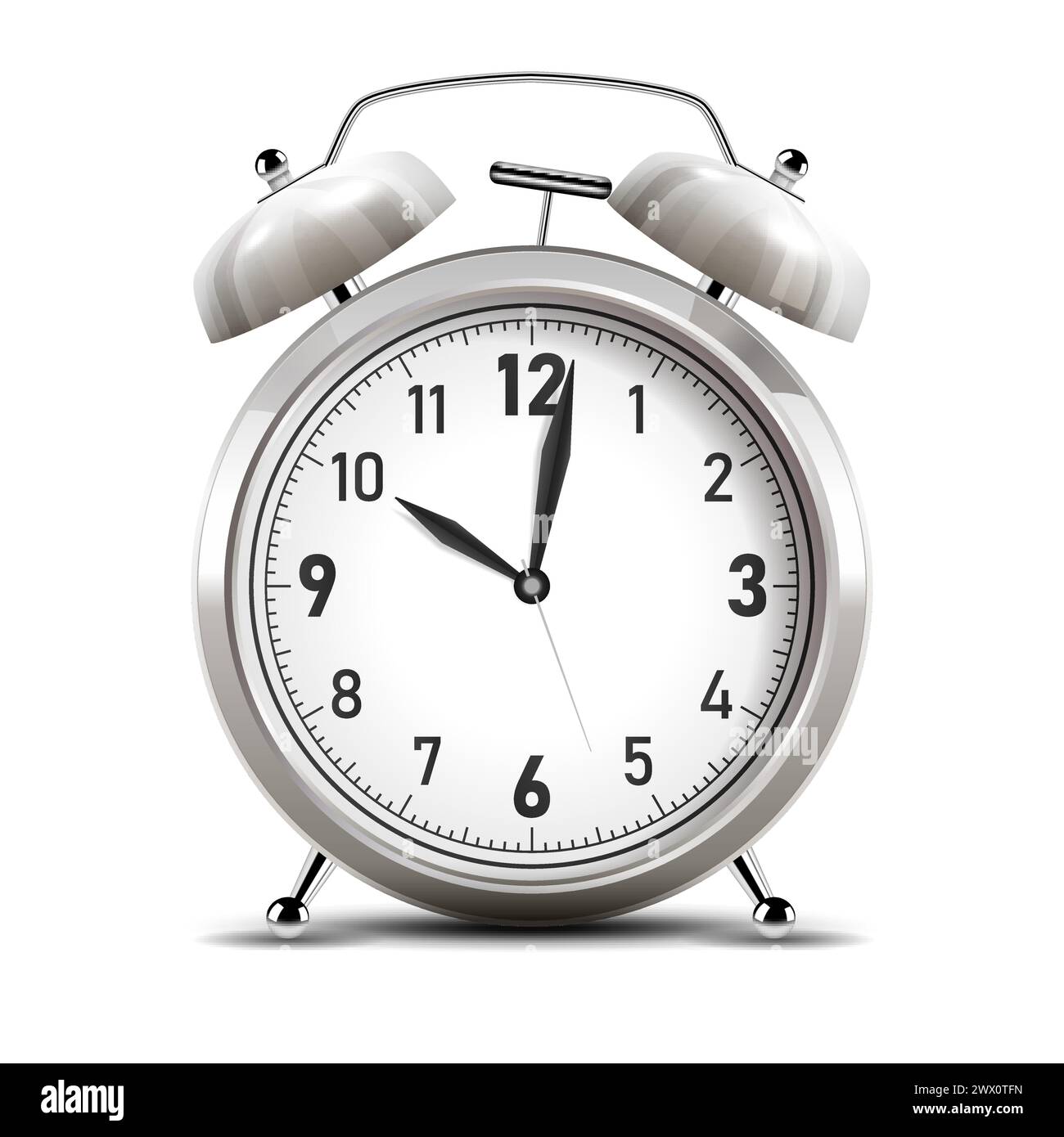 Realistic Chrome Alarm Clock with Shiny Dollar Emblem, Time Is Money ...