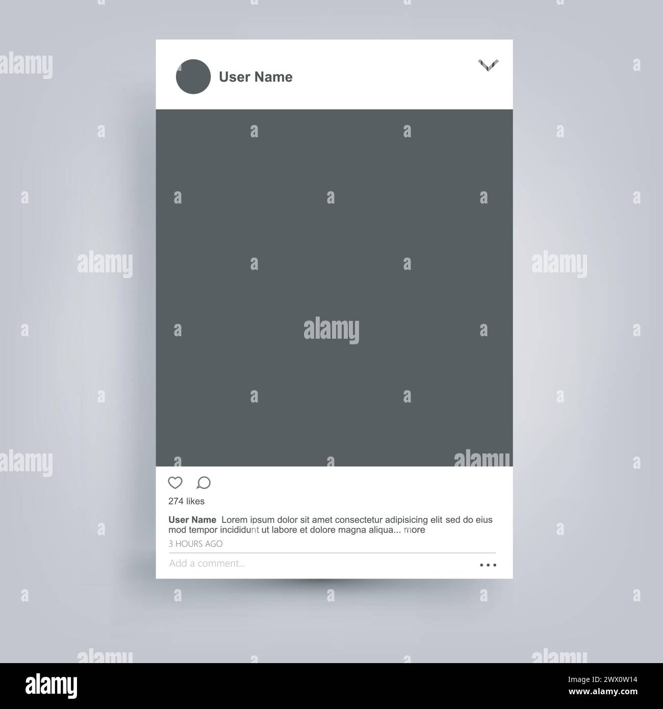 Social Network Posting Frame Isolated with Place For Text, Easy to Edit, Vector Illustration Stock Vector